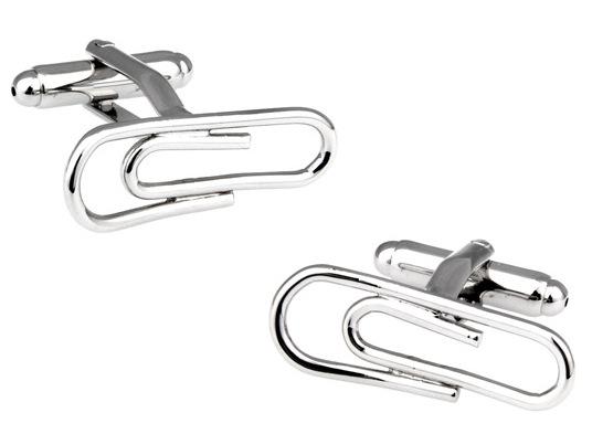 カフスボタン ゼムクリップ 面白いカフス シルバー パーティー フォーマル