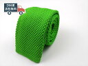 ニットタイ ナローネクタイ シンプル 無地 グリーン ニット素材 細ネクタイ カジュアル 緑