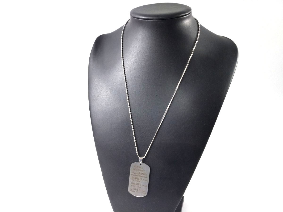 プレート ネックレス シルバー ドッグタグ 愛 英語メッセージ DM便発送