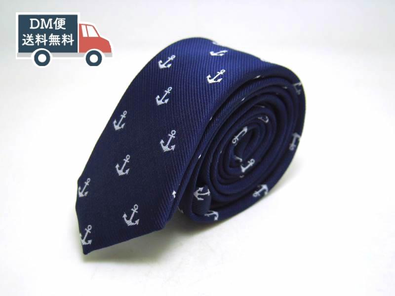 ナロータイ 細ネクタイ アンカー イカリ型柄 卒園式 入園式 フォーマル マリン スリム モノグラム 全2色