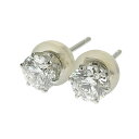 【8/1 P2倍】【大幅値下げ!】 超美品 ピアス プラチナ Pt900 ダイヤモンド 0.368ct/0.365ct 0.8g 【中古】 ノーブランド No ...