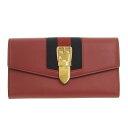【8/1 P2倍】【大幅値下げ!】 美品 グッチ GUCCI コンチネンタルウォレット ホック付 長財布 レザー キャンバス 赤 紺 476084 【中古】