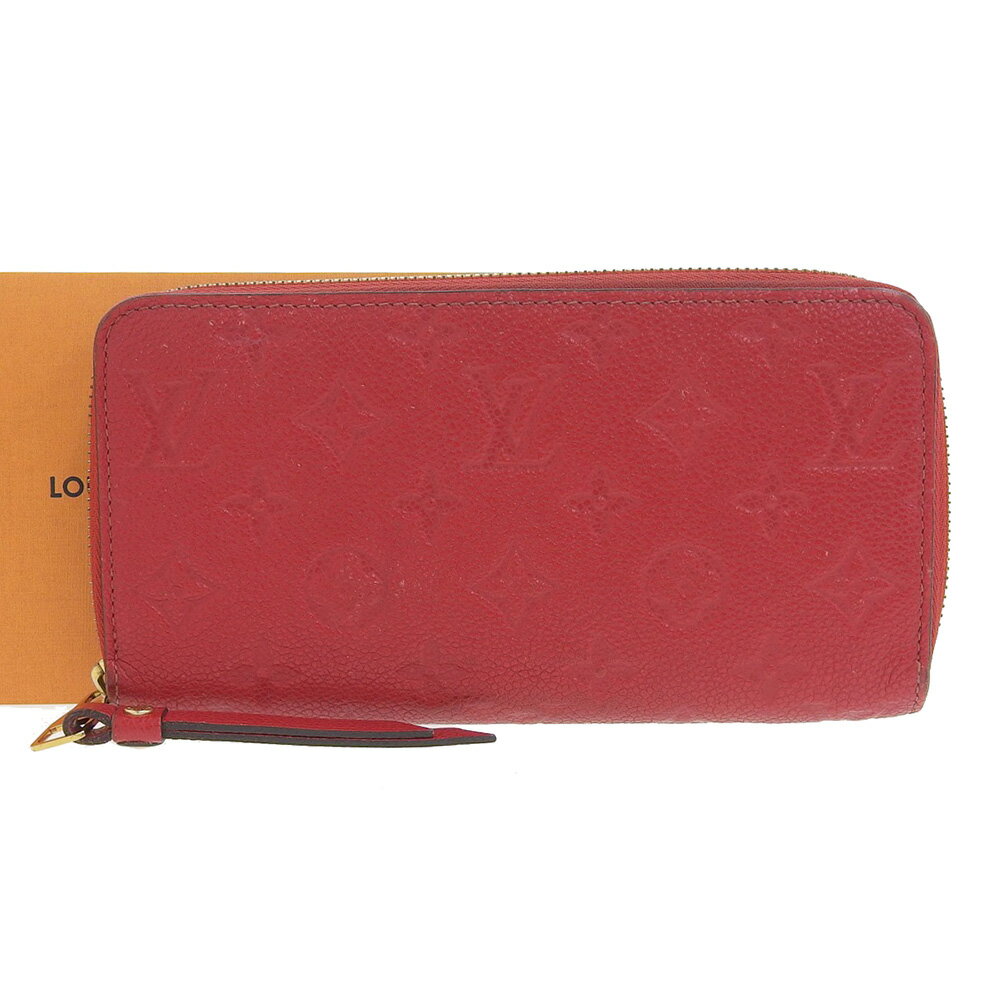 楽天高島屋質店【創業73年老舗質屋】【本物保証】 保付 ルイヴィトン LOUIS VUITTON モノグラム アンプラント ジッピーウォレット ラウンドファスナー長財布 赤 レッド M63691 【中古】