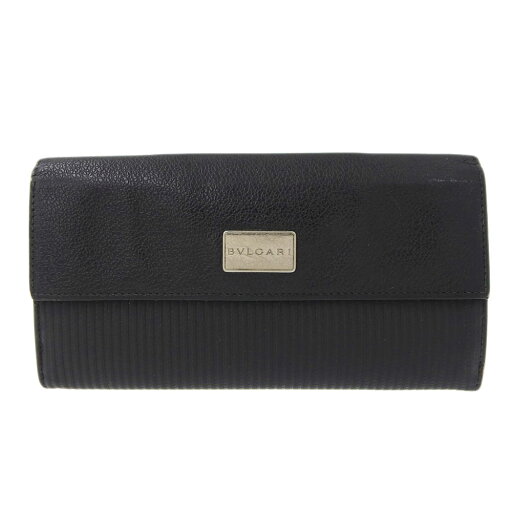 【本物保証】 ブルガリ BVLGARI ロゴ ミレ リゲ ダブルホック付 長財布 レザー 黒 25556 【中古】 【本物保証】 ブルガリ BVLGARI ロゴ ミレ リゲ ダブルホック付 長財布 レザー 黒 25556 【中古】