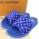 【本物保証】 箱・布袋付 超美品 ルイヴィトン LOUIS VUITTON マイアミ ライン ミュール モノグラムサンダル 靴 ブルー 6 メンズ1ABFUP 【中古】