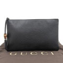 【本物保証】 布袋付 超美品 グッチ GUCCI バンブー セカンドバッグ クラッチバッグ レザー ブラック 黒 376858 502752 タッセル シンプル 【中古】