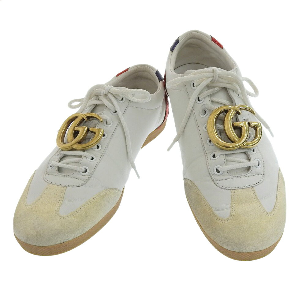  グッチ GUCCI GGロゴ金具 GGマーモント スニーカー 8 1/2 C 白 437487 