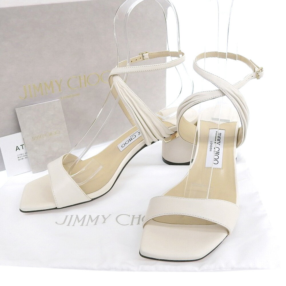 【本物保証】 箱・布袋・保付 新品同様 ジミーチュウ JIMMY CHOO ストラップ ヒール サンダル パンプス ラテ Latte 靴 37 JAGO60 【中古】