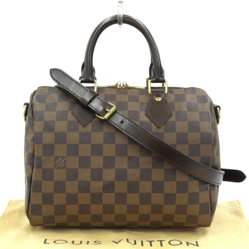 【本物保証】 布袋付 超美品 ルイヴィトン LOUIS VUITTON ダミエ スピーディ バンドリエール 25 2WAYバッグ エベヌ N41368 【中古】