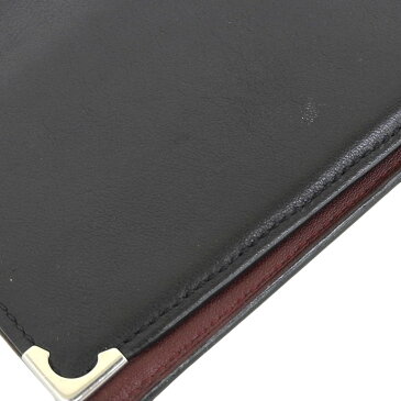 【8/1 P2倍】【大幅値下げ!】 カルティエ CARTIER マストライン 二つ折り 長財布 レザー 黒 ブラック 【中古】