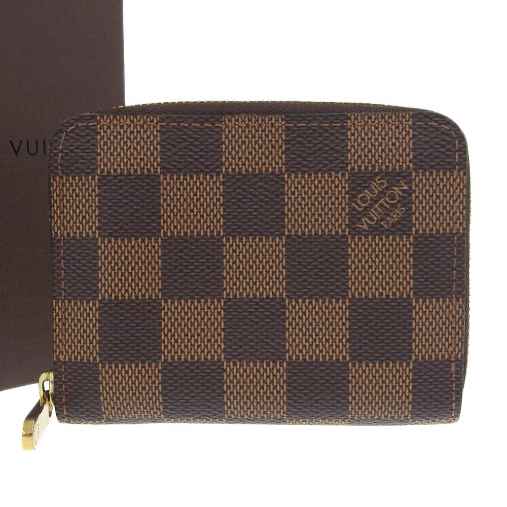 【8/1 P2倍】【本物保証】 箱付 美品 ルイヴィトン LOUIS VUITTON ダミエ ジッピーコインパース エベヌ N63070 ラウンドファスナーコインケース 【中古】