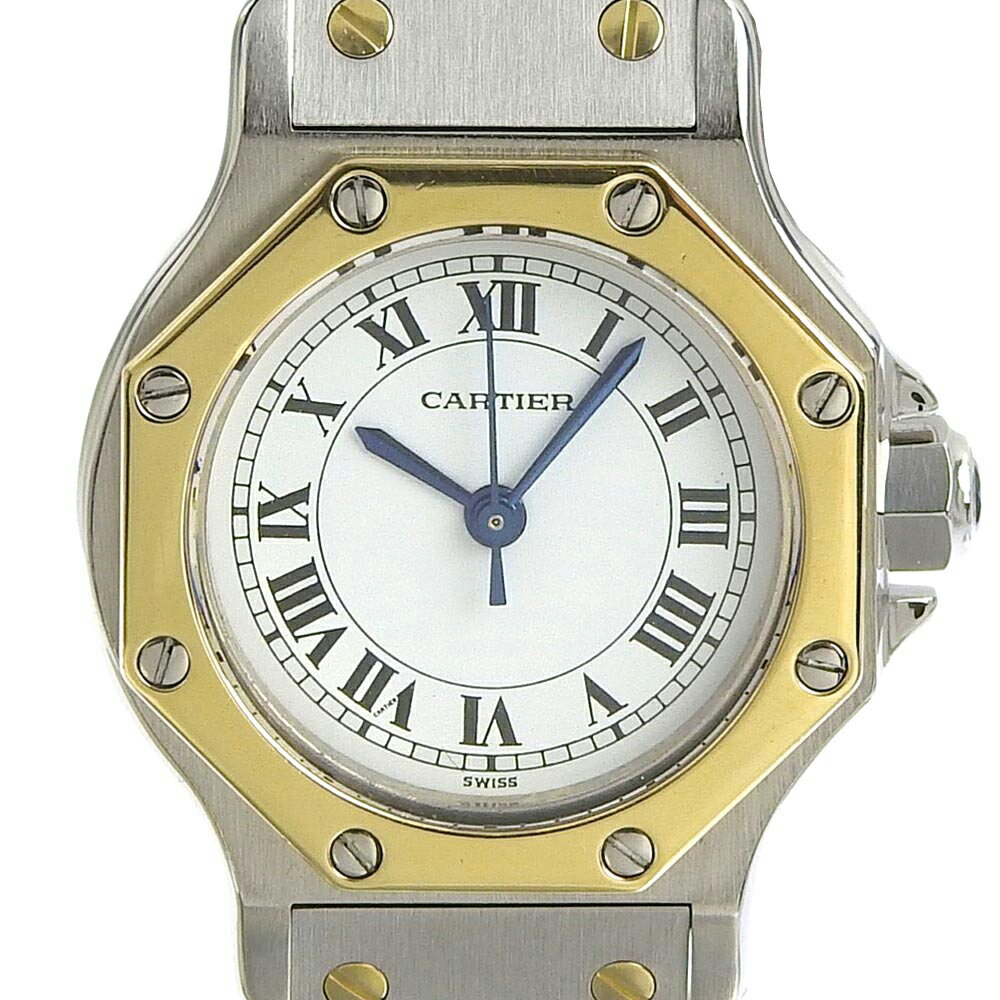 【本物保証】 美品 カルティエ CARTIER サントスオクタゴンSM レディース 自動巻き オートマ 腕時計 2021/03 OH済 【中古】【ポイント2倍＆送料無料】