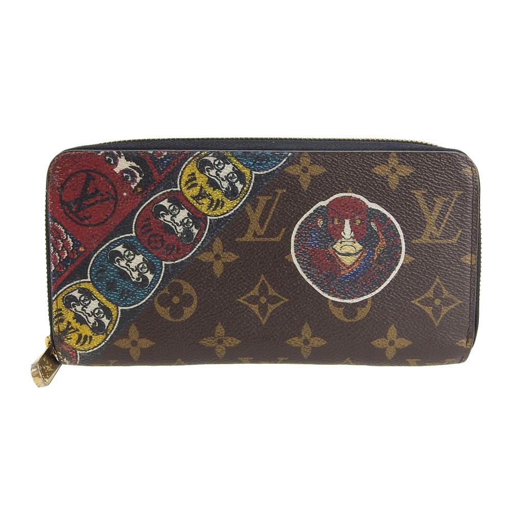 【8/1 P2倍】【本物保証】 ルイヴィトン LOUIS VUITTON モノグラム ジッピーウォレット 長財布 歌舞伎 ダルマ 山本寛斎 レア 日本限定 M67249 【中古】