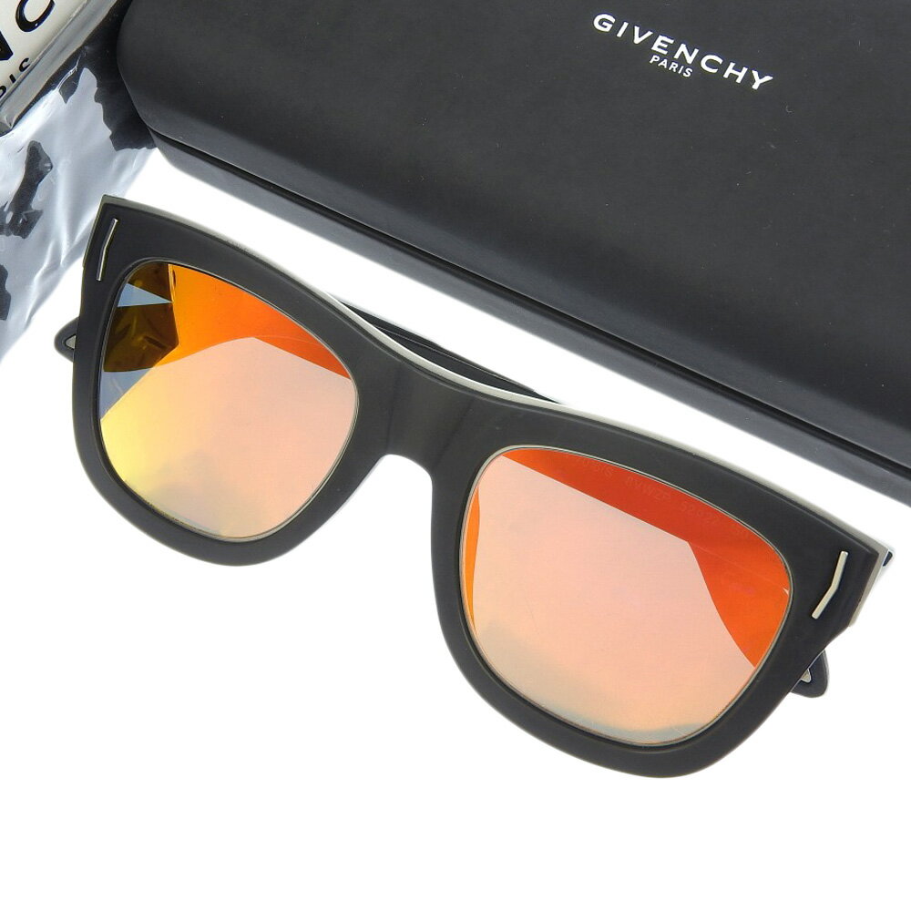 【本物保証】 箱付 超美品 ジバンシー GIVENCHY サングラス 反射レンズ オレンジ ブラック 52□22 GV7016 【中古】