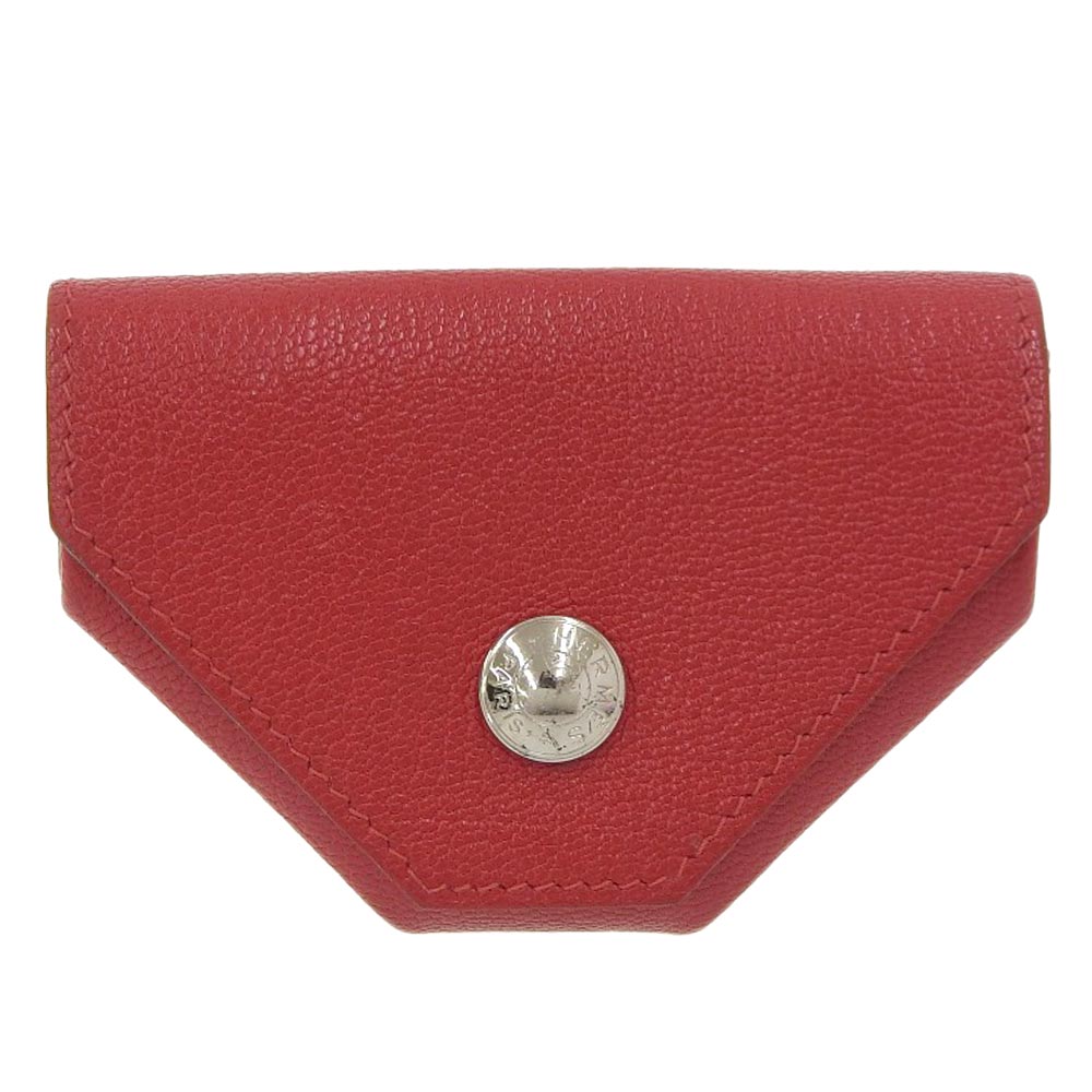 【8/1 P2倍】【本物保証】 美品 エルメス HERMES ル ソワ サンドゥーズ ル72 小銭入れ コインケース シェーブル 赤系 □Q刻印 【中古】
