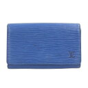 【本物保証】 ルイヴィトン LOUIS VUITTON エピ ポルトモネ ビエ トレゾール ホック付財布 ブルー M63505 M6350G 希少 レア 【中古】