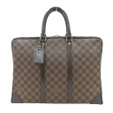 【本物保証】 超美品 ルイヴィトン LOUIS VUITTON ダミエ ポルトドキュマン ヴォワヤージュ ビジネスバッグ 書類カバン エベヌ N41124 【中古】