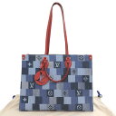 【本物保証】 布袋付 未使用 ルイヴィトン LOUIS VUITTON モノグラム デニム オンザゴーGM 2WAYバッグ ブルー レッド M44992 【中古...