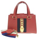 【8/1 P2倍】【本物保証】 美品 グッチ GUCCI シルヴィ 2WAYバッグ ショルダーバッグ ハンドバッグ レザー レッド 460381 200047 ...