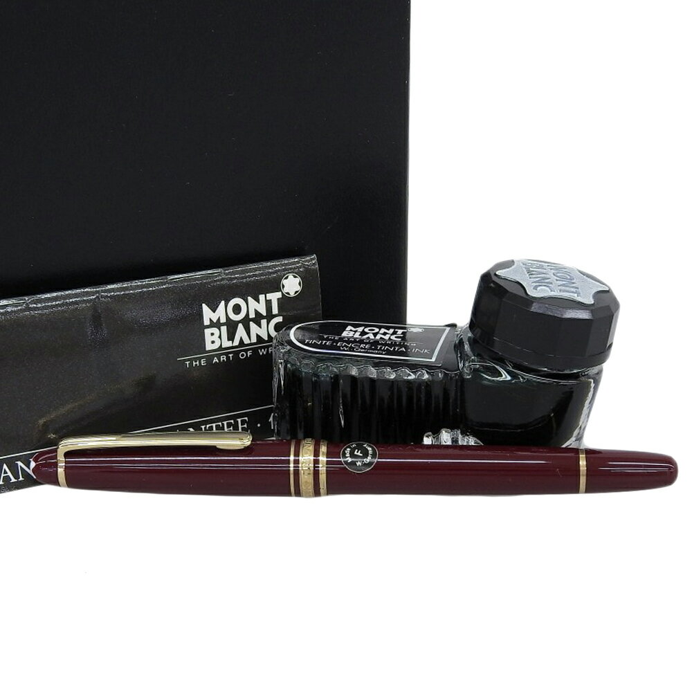 【本物保証】 箱 保付 超美品 モンブラン MONTBLANC マイスターシュティック 万年筆 ペン先K14YG 青インク ブルーインク ボルドー 【中古】