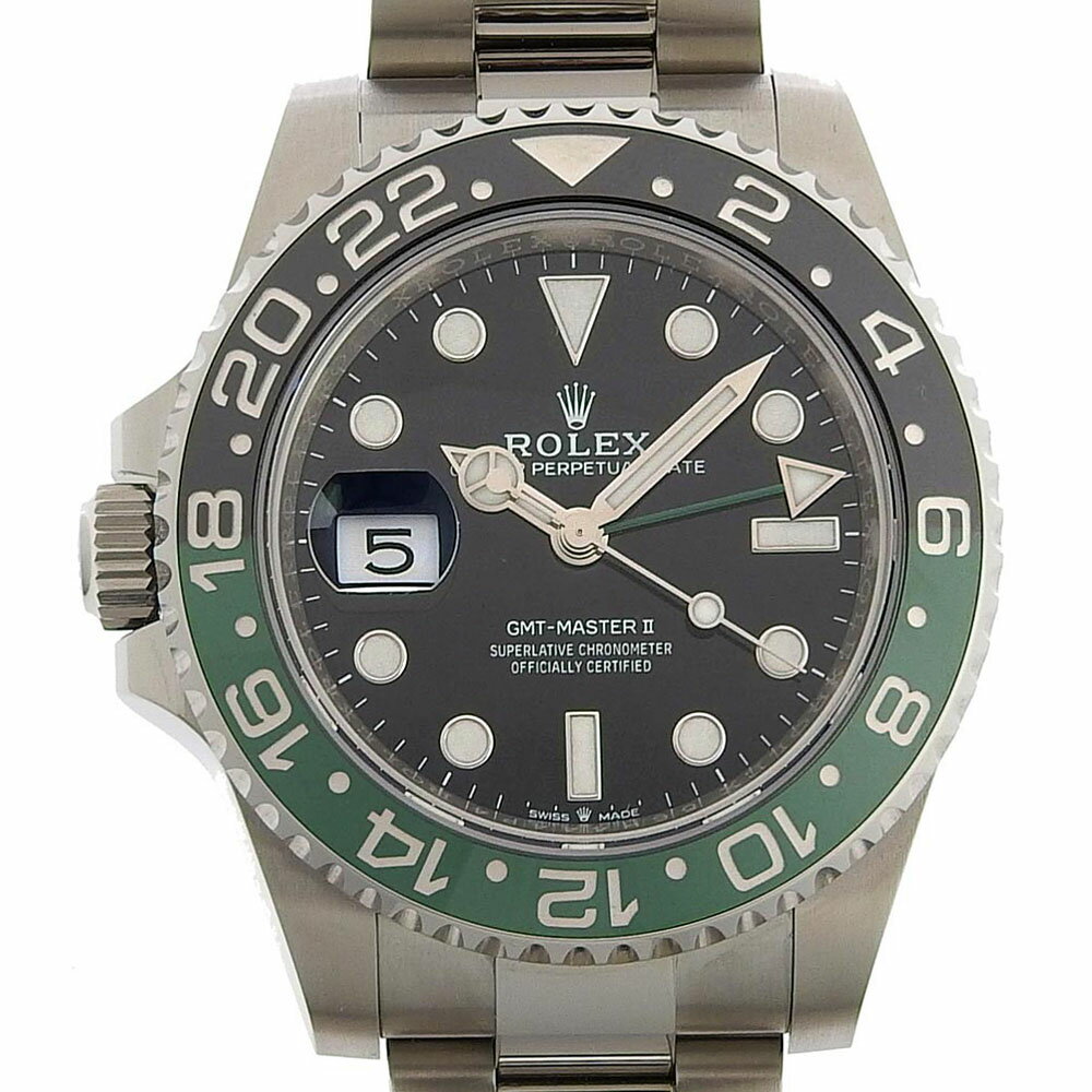 【本物保証】 箱・保付 新品同様 ロレックス ROLEX GMTマスター2 II メンズ 腕時計 黒 緑 126720VTNR ランダム番 レフティ 左利き 希少 【中古】