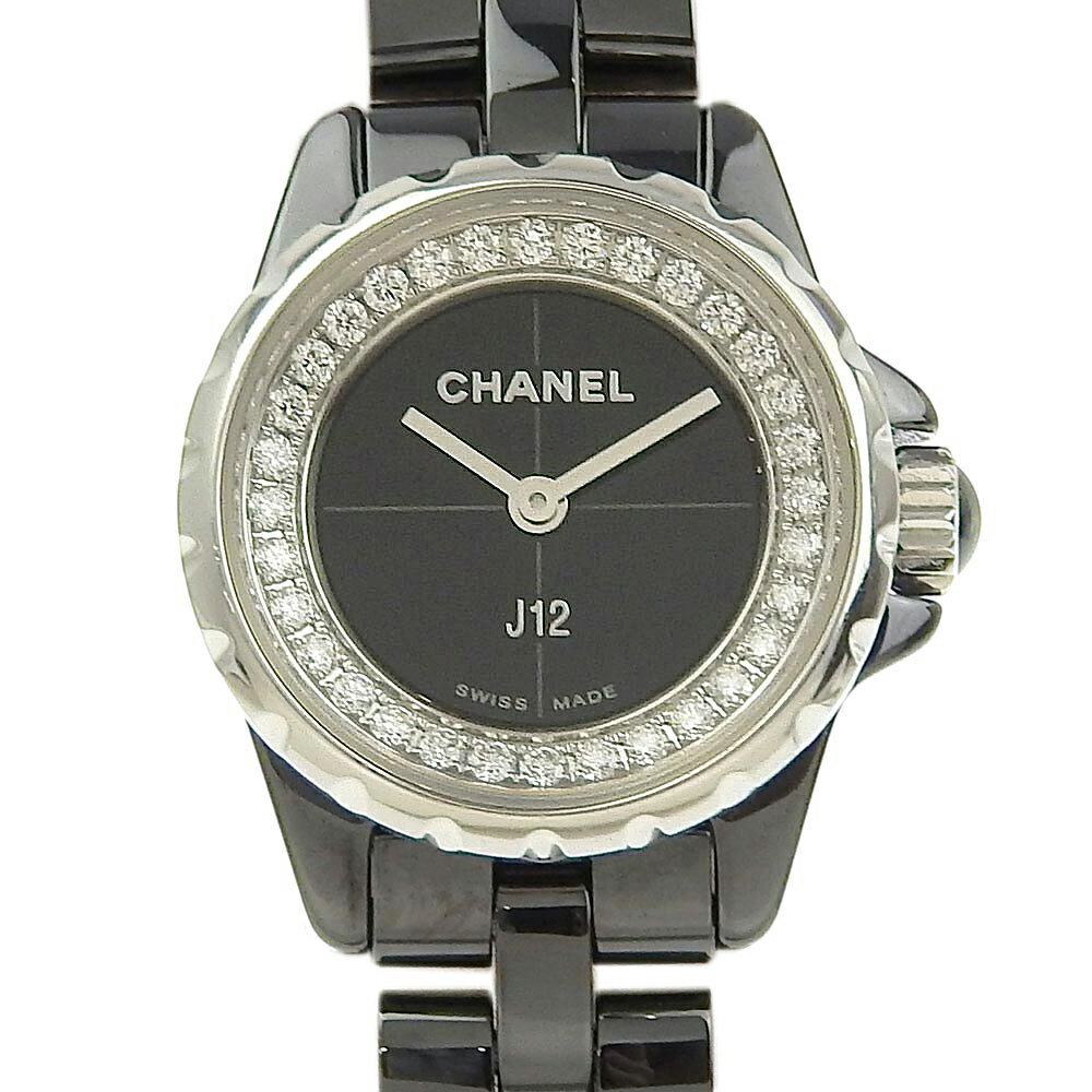 【本物保証】 超美品 シャネル CHANEL J12 XS 19ミリ レディース クォーツ 電池 腕時計 文字盤ダイヤモンド H5235 【中古】