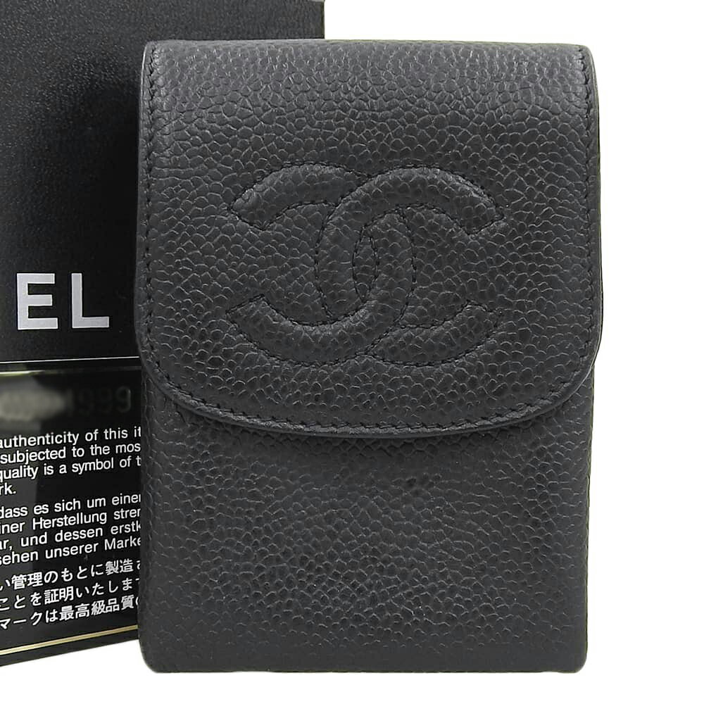 【本物保証】 箱・保付 超美品 シャネル CHANEL ロゴ ココマーク シガレットケース シール付 4番台 A13511 【中古】