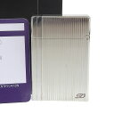 【本物保証】 箱・保付 超美品 デュポン S.T.DUPONT ギャッツビー ストライプ ガスライター シルバー 【中古】