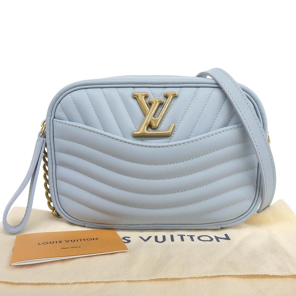 【本物保証】 布袋付 新品同様 ルイヴィトン LOUIS VUITTON エピ ニューウェーブ カメラバッグ ショルダーバッグ LV 希少 レア 水色 M55329 【中古】