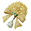 【本物保証】 鑑付 新品同様 AKコレクション AKCOLLECTION ペンダント付ブローチ K18YG Pt900 ダイヤ5.188ct(M-SI2-*) ...