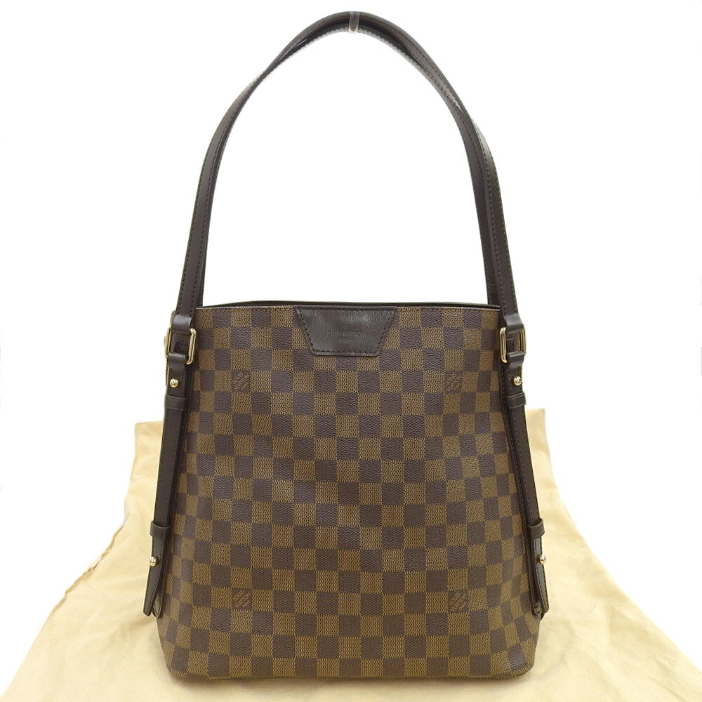 【本物保証】 布袋付 超美品 ルイヴィトン LOUIS VUITTON ダミエ カバ リヴィントン N41108 トートバッグ ショルダーバッグ エベヌ 【中古】