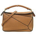 【本物保証】 ロエベ LOEWE パズルバッグ ミニ 322 30 2WAYバッグ ハンドバッグ ショルダーバッグ バッグ レザー ライトブラウン 【中古】