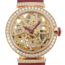 【本物保証】 希少 レア 箱・保付 超美品 ブルガリ BVLGARI ルチェア 102833 LUP33G スケルトン文字盤 ベゼル/文字盤ダイヤ K18PG/...