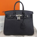 【本物保証】 箱・布袋付 超美品 エルメス HERMES バーキン25 T刻印 ハンドバッグ トゴレザー ブラック シルバー金具 【中古】