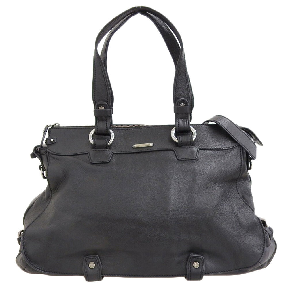 【本物保証】 超美品 セリーヌ CELINE トリオンフ 2WAYバッグ ハンドバッグ ショルダーバッグ レザー ブラック サイドバックル シンプル 【中古】