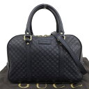 【本物保証】 布袋付 超美品 グッチ GUCCI マイクログッチシマ ハンドバッグ ショルダー 斜め掛け 510286 001998 2WAYバッグ レザー 紺...