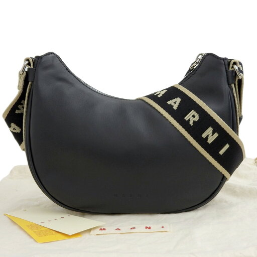 【本物保証】 布袋付 新品同様 マルニ MARNI ベイバッグスモール SBMQ0072U0 00N99 ショルダーバッグ 斜め掛け レザー ブラック 黒 【中古】 【本物保証】 布袋付 新品同様 マルニ MARNI ベイバッグスモール SBMQ0072U0 00N99 ショルダーバッグ 斜め掛け レザー ブラック 黒 【中古】