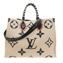 【本物保証】 超美品 ルイヴィトン LOUIS VUITTON ジャイアント モノグラム アンプラント オンザゴーGM M45372 2WAYバッグ クレーム ...