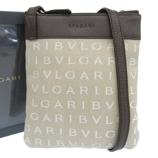 【本物保証】 箱付 新品同様 ブルガリ BVLGARI ロゴマニア フラットポーチ 22588 ショルダーバッグ キャンバス×レザー ベージュ 斜め掛け 【中古】 【本物保証】 箱付 新品同様 ブルガリ BVLGARI ロゴマニア フラットポーチ 22588 ショルダーバッグ キャンバス×レザー ベージュ 斜め掛け 【中古】
