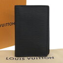 【本物保証】 箱・布袋付 新品同様 ルイヴィトン LOUIS VUITTON エピ オーガナイザー ドゥポッシュ M60642 二つ折りカードケース ブラック ...