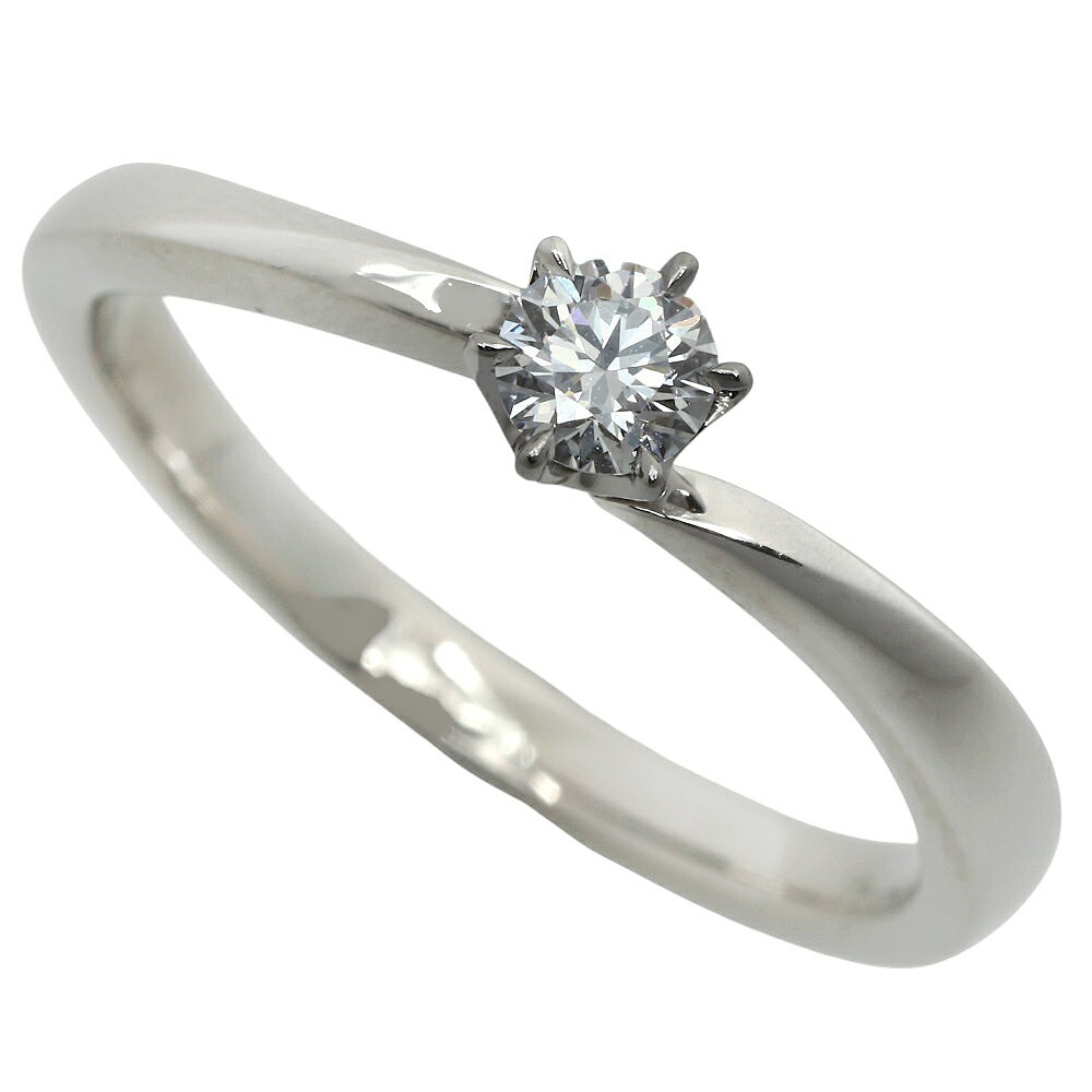 【本物保証】 鑑付 新品同様 ヨンドシー 4℃ 3.3g 結婚指輪 Pt950 ダイヤ 0.159ct(E-VS1-VG) 10号 マリッジリング エンゲージメントリング 【中古】(4)