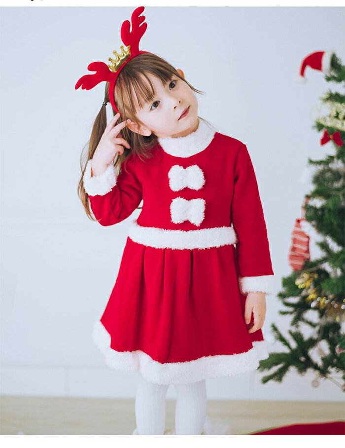 【ランキング受賞】サンタ服 女の子 キッズ サンタコスプレ サンタクロース クリスマス衣装 3点セット ワンピース 帽子 カチューシャ トナカイ ワンピース プレゼント ファミリーパーティー コスチューム 仮装 演出服 パーティー プレゼント