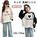 送料無料 長袖tシャツ キッズ 女の子 ガールズ プリント ゆったり 子供服 厚手 暖かい 秋服 秋物 長袖 トップス 子供 トレーナー スエット 秋 冬 通園...