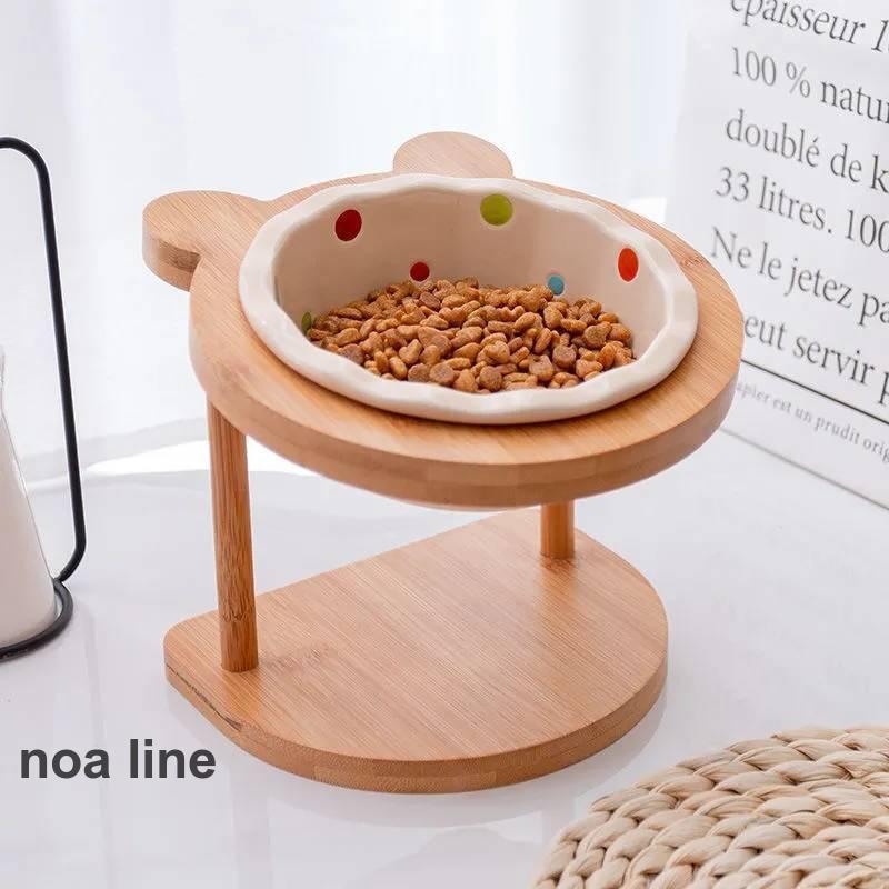 樂天商城 - 犬用 猫用 食器台 木製 陶器 フードボウル フードボール フードスタンド 食器スタンド 犬用猫用 ペット用 おしゃれ かわいい 食事台 食器台 ご飯