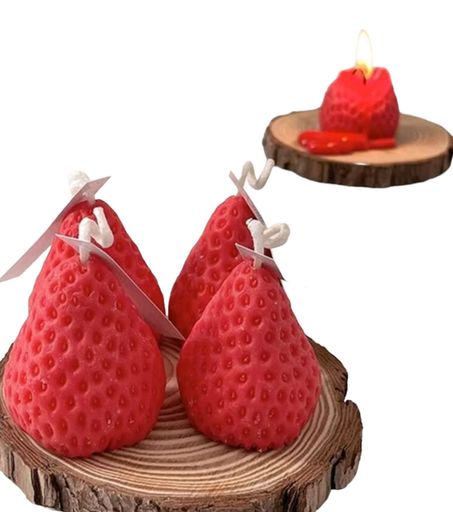 シリコンモールド苺キャンドル蝋燭キャンドルイチゴ抜き型UVレジン母の日手芸品可愛いケーキアクセサリーロマンチックプレゼント誕生日いちご苺手作りハンドメイドかわいい(イチゴ型)