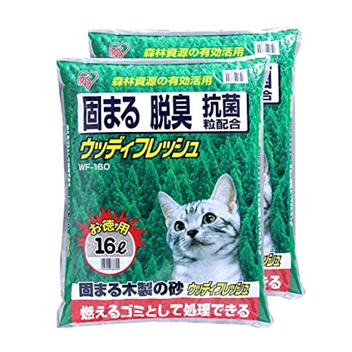 アイリスオーヤマ猫砂ウッディフレッシュ16Lx2袋(まとめ買い)