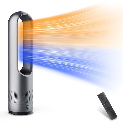 【2025年新型冷暖兼用・羽根なし】扇風機タワーファン8段階送風&3段階温風切替左右100°首振り9Hタイマー機能温風冷風広範囲送風羽根なし型リビング扇風機強力送風大風量リモコン付暖風…