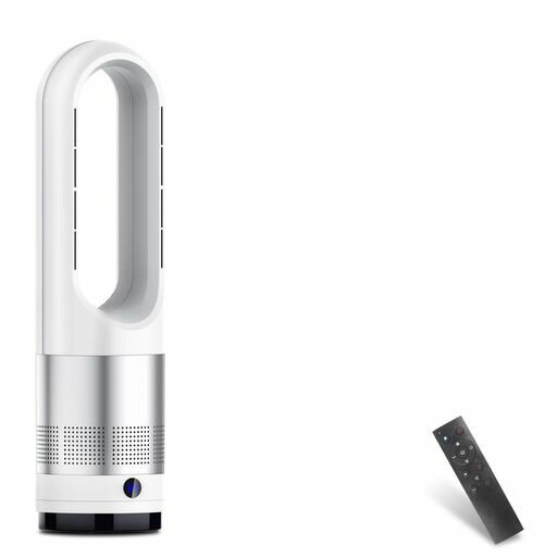 【2025新型冷暖兼用・羽根なし】扇風機タワーファン8段階送風&3段階温風切替左右100°首振り9Hタイマー機能温風冷風広範囲送風羽根なし型リビング扇風機強力送風大風量リモコン付暖風送…