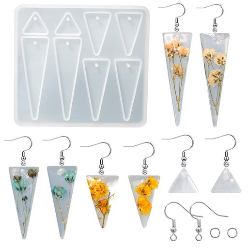 5WYOUKE三角形イヤリングモールドシリコンモールドレジンモールド三角イヤリング金具付き穴あけサイズ..