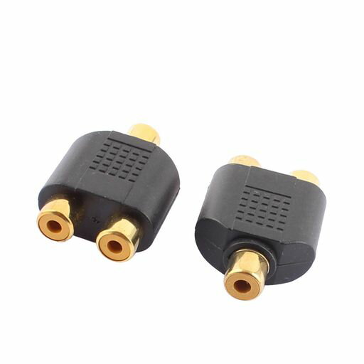 ACROPIXジャックスプリッタービデオオーディオアダプタコネクタRCAメス-デュアルRCAメスブラック2個